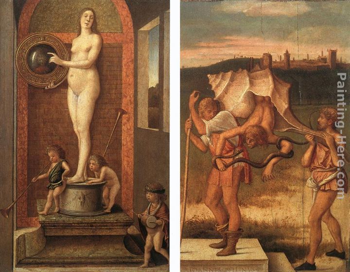Four Allegories Prudence and Falsehood painting - Giovanni Bellini Four Allegories Prudence and Falsehood art painting
